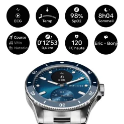 WITHINGS Montre Connectée Scanwatch Nova cadran argenté bracelet acier argenté Online