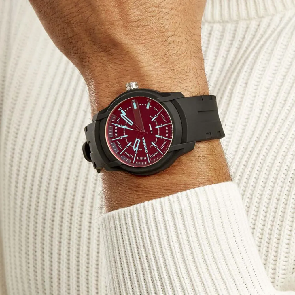 DIESEL Montre Armbar Rig Noir Discount