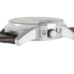 DIESEL Montre Master Chief Gris cadran argenté fond gris bracelet cuir marron Best