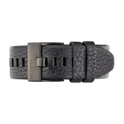 DIESEL Montre Master Chief 2 Tons cadran noir fond bleu bracelet cuir noir