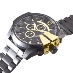 DIESEL Montre Mega Chief Noir cadran noir fond noir bracelet acier noir Best