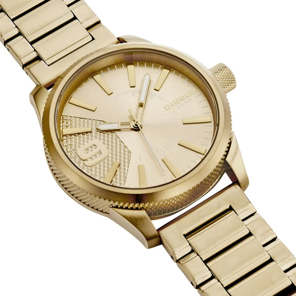 DIESEL Montre Nsbb Champagne cadran doré fond doré bracelet acier doré Sale