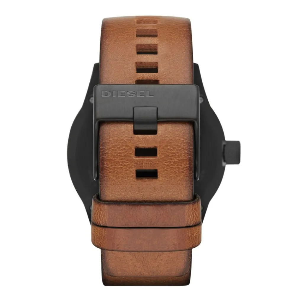 DIESEL Montre Nsbb Gris cadran noir fond gris bracelet cuir marron Online