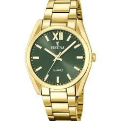 FESTINA Montre Boyfriend Kaki cadran doré fond kaki bracelet acier doré Clearance