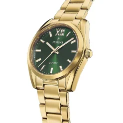 FESTINA Montre Boyfriend Kaki cadran doré fond kaki bracelet acier doré Clearance