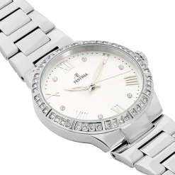 FESTINA Montre Boyfriend Blanc cadran argenté fond blanc bracelet acier argenté Clearance