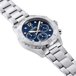 FESTINA Montre Boyfriend Bleu cadran argenté fond bleu bracelet acier argenté Outlet