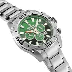 FESTINA Montre Chrono Bike Vert cadran argenté fond vert bracelet acier argenté New