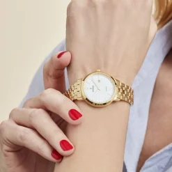 FESTINA Montre Classics Blanc cadran doré fond blanc bracelet acier doré Discount