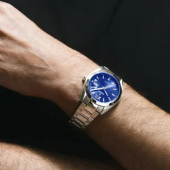 FESTINA Montre Classics Bleu cadran argenté fond bleu bracelet acier argenté Sale
