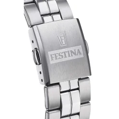 FESTINA Montre Classics Bleu cadran argenté fond bleu bracelet acier argenté Clearance