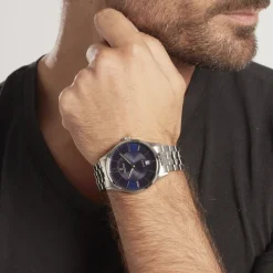 FESTINA Montre Classics Bleu cadran argenté fond bleu bracelet acier argenté New