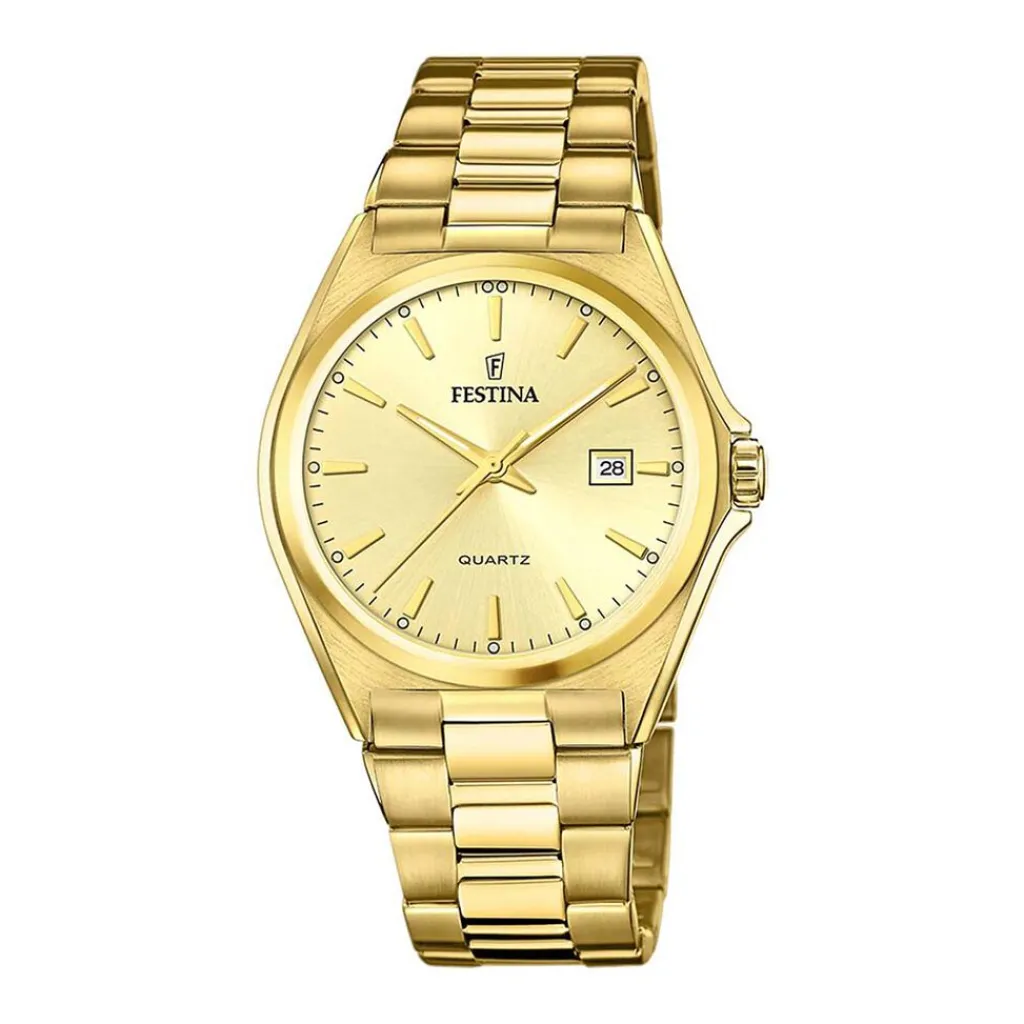 FESTINA Montre Classics Doré cadran doré fond doré bracelet acier doré Clearance