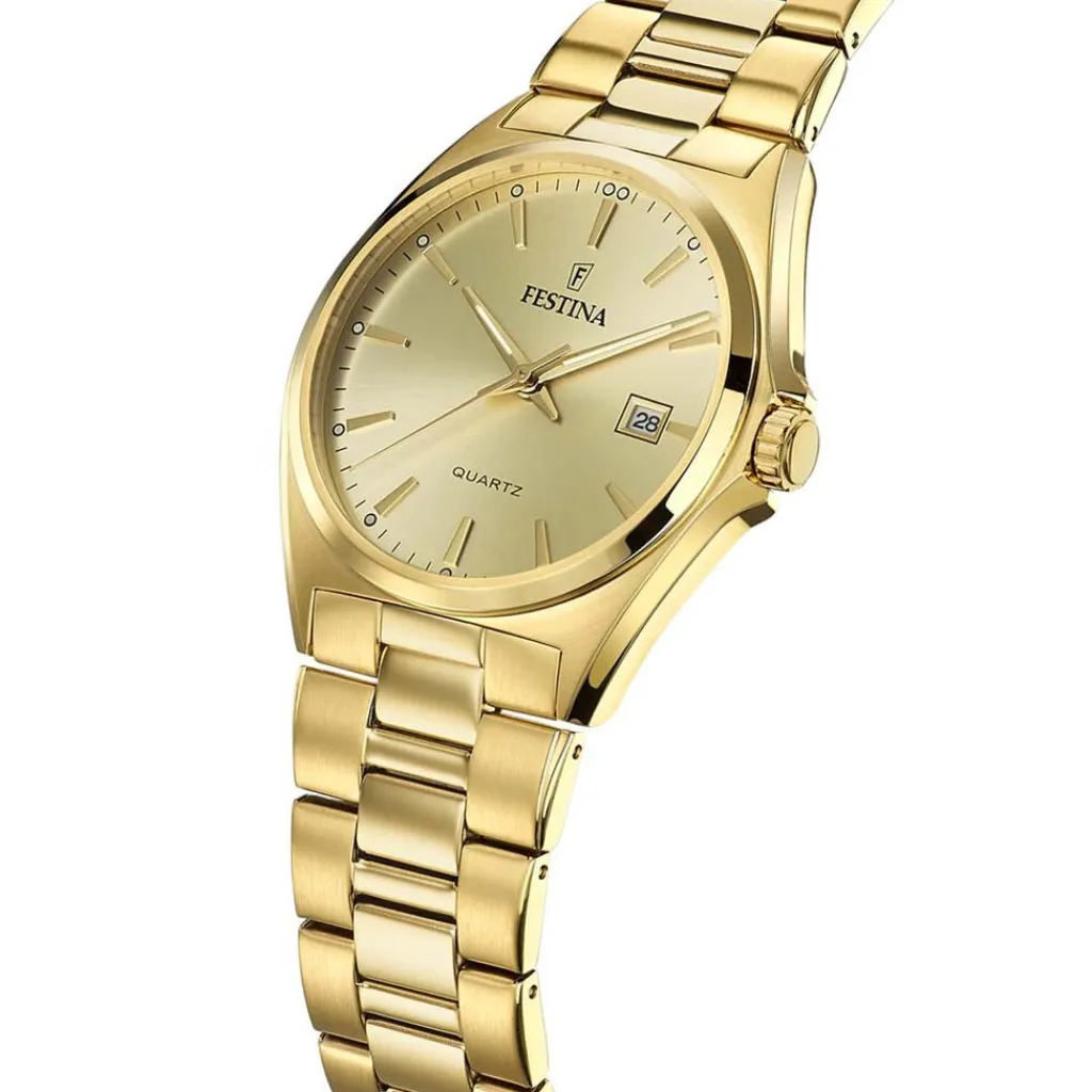 FESTINA Montre Classics Doré cadran doré fond doré bracelet acier doré Clearance