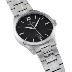 FESTINA Montre Classics Noir cadran argenté fond noir bracelet acier argenté Online