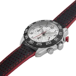 FESTINA Montre Junior Fond Blanc cadran argenté fond blanc bracelet cuir noir Hot