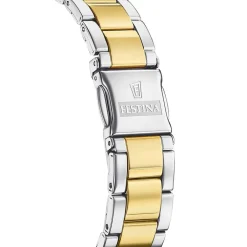 FESTINA Montre Mademoiselle Bleu cadran argenté fond bleu bracelet acier bicolore Online