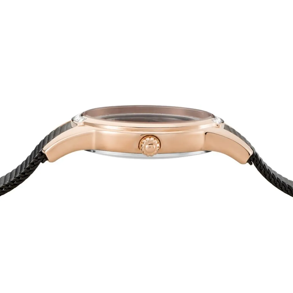 FESTINA Montre Mademoiselle Noir cadran doré rose fond noir bracelet acier noir Discount