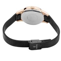 FESTINA Montre Mademoiselle Noir cadran doré rose fond noir bracelet acier noir Discount