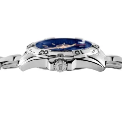 FESTINA Montre Multifonctions Bleu cadran argenté fond bleu bracelet acier argenté Sale