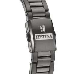 FESTINA Montre Squelette cadran gris fond gris bracelet acier gris New