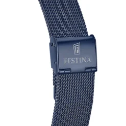 FESTINA Montre Squelette cadran bleu fond squelette bracelet acier bleu