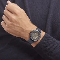 FESTINA Montre Squelette cadran bleu fond squelette bracelet acier bleu