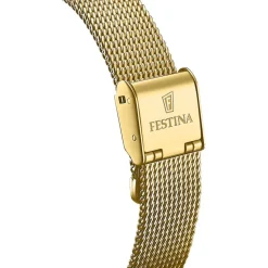 FESTINA Montre Squelette Argenté cadran doré fond argenté bracelet acier doré Outlet