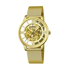 FESTINA Montre Squelette Doré cadran doré fond doré bracelet acier doré Best