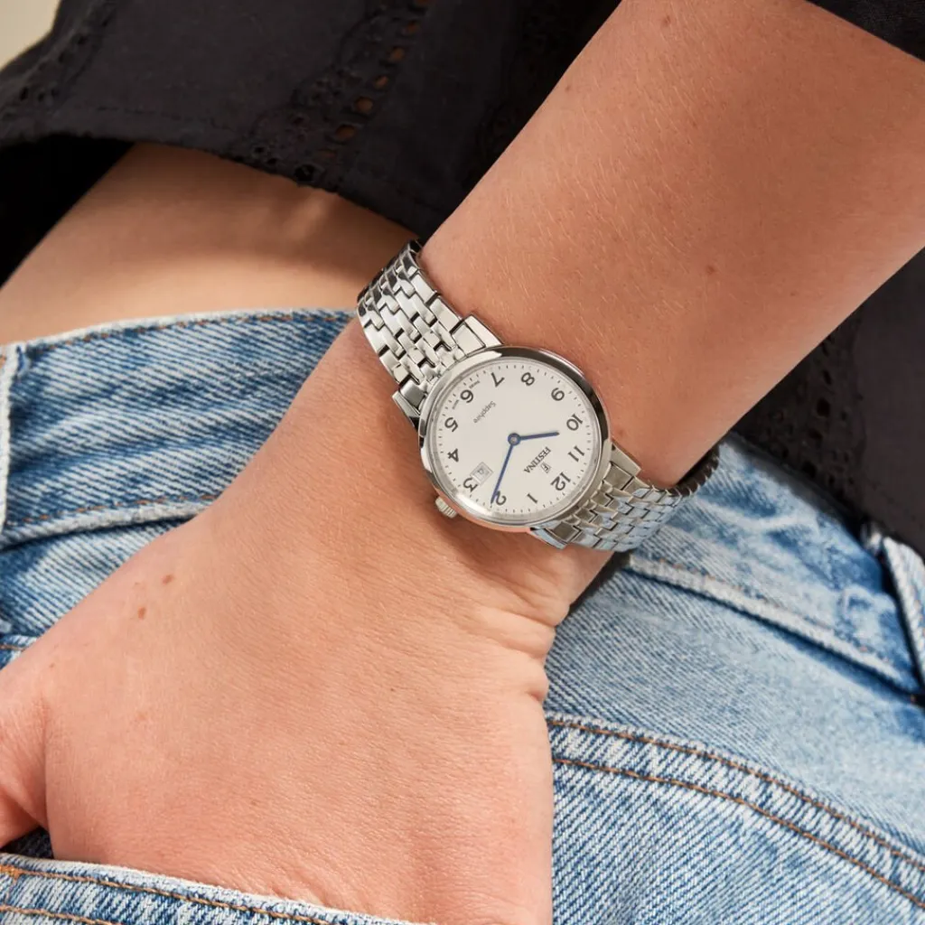 FESTINA SWISS MADE Montre 29 Argenté cadran argenté fond argenté bracelet acier argenté Online