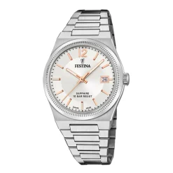 FESTINA SWISS MADE Montre 35 Argenté cadran argenté fond argenté bracelet acier argenté Clearance