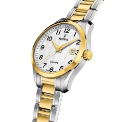 FESTINA SWISS MADE Montre 37,5 Argenté cadran bicolore doré / blanc fond argenté bracelet acier bicolore Clearance