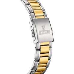 FESTINA SWISS MADE Montre 37,5 Argenté cadran bicolore doré / blanc fond argenté bracelet acier bicolore Clearance