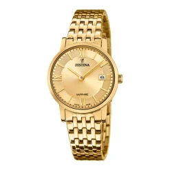 FESTINA SWISS MADE Montre 29 Champagne cadran doré fond champagne bracelet acier doré Discount