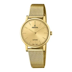 FESTINA SWISS MADE Montre 29 Champagne cadran doré fond champagne bracelet acier doré Best