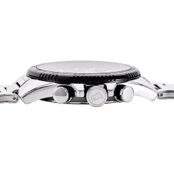 FESTINA Montre Timeless Chronograph Noir cadran argenté fond noir bracelet acier argenté Sale