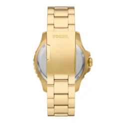 FOSSIL Montre Blue Noir cadran doré fond noir bracelet acier doré Sale