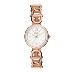 FOSSIL Montre Carlie Argenté cadran rose fond argenté bracelet acier rose Discount