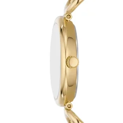 FOSSIL Montre Carlie Blanc cadran doré fond blanc bracelet acier doré Best