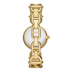 FOSSIL Montre Carlie Blanc cadran doré fond blanc bracelet acier doré Best