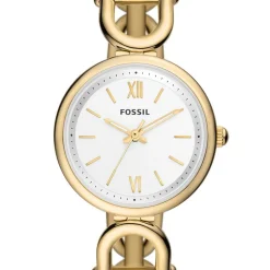 FOSSIL Montre Carlie Blanc cadran doré fond blanc bracelet acier doré Best