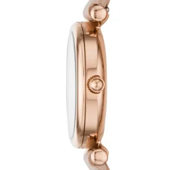 FOSSIL Montre Carlie Mini Nacre cadran doré rose fond nacre bracelet cuir doré rose Discount