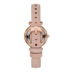 FOSSIL Montre Carlie Mini Nacre cadran doré rose fond nacre bracelet cuir doré rose Discount