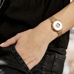 FOSSIL Montre Carlie Mini Me Nacre cadran doré rose fond nacre bracelet acier doré rose New