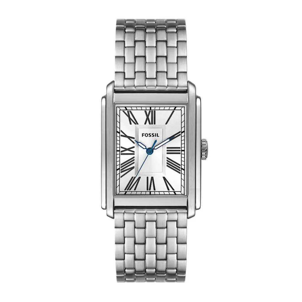 FOSSIL Montre Carraway Argenté cadran argenté fond argenté bracelet acier argenté