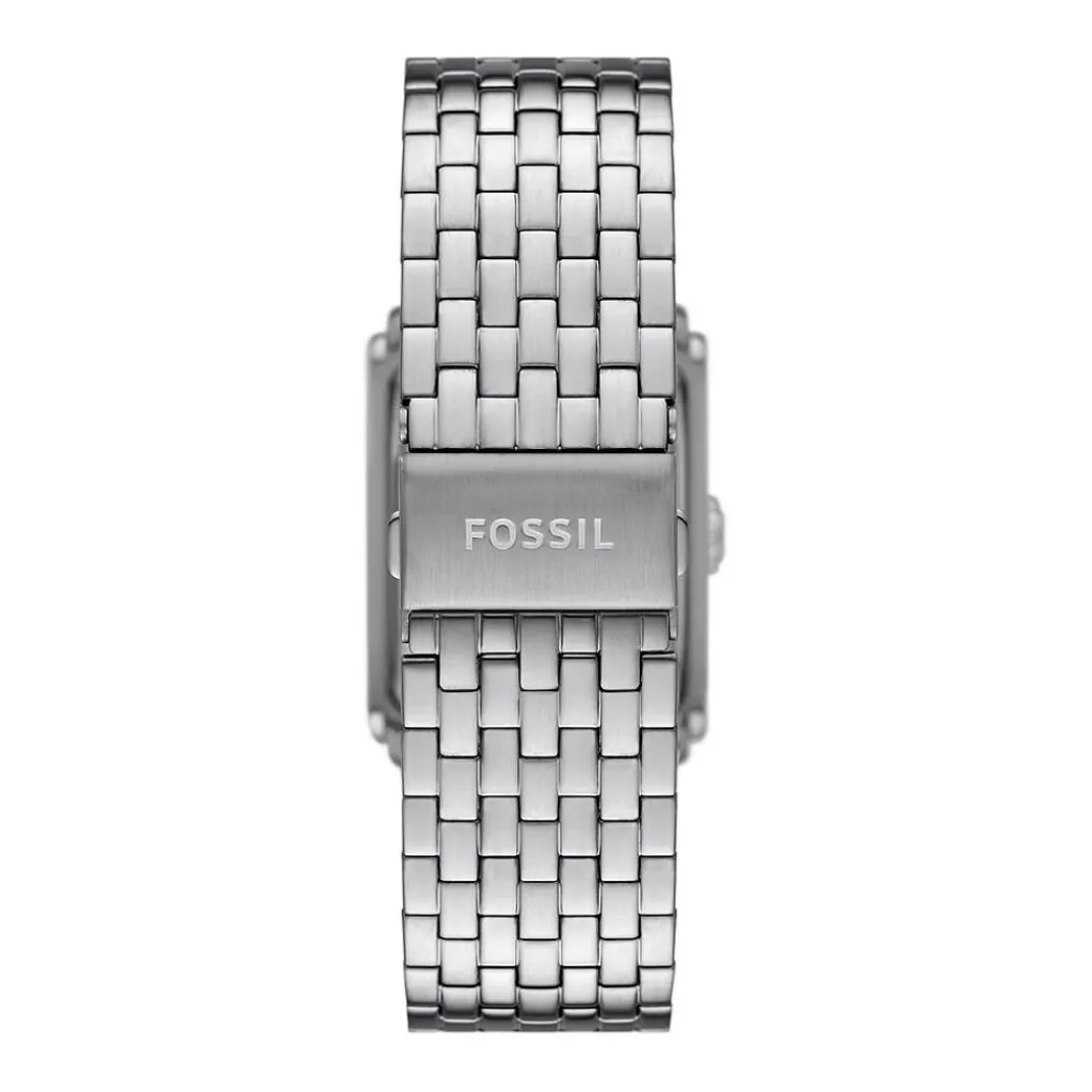 FOSSIL Montre Carraway Argenté cadran argenté fond argenté bracelet acier argenté
