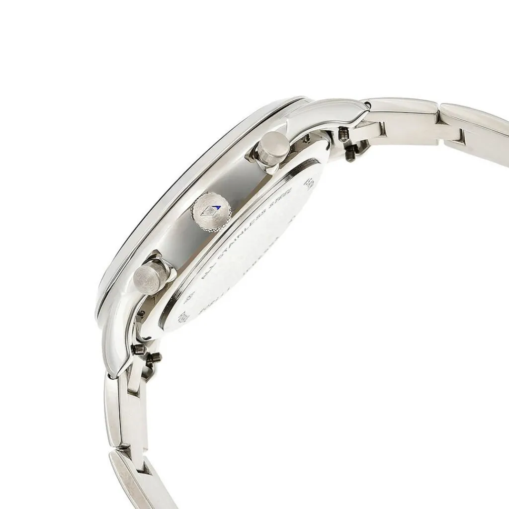 FOSSIL Montre Neutra Noir cadran argenté fond noir bracelet acier argenté Sale