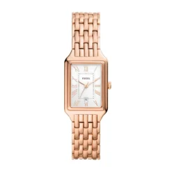 FOSSIL Montre Raquel Blanc cadran rose fond blanc bracelet acier rose Outlet