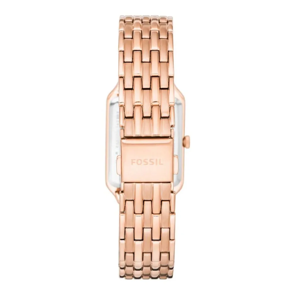FOSSIL Montre Raquel Blanc cadran rose fond blanc bracelet acier rose Outlet