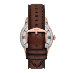 FOSSIL Montre Townsman Marron cadran rosé fond marron bracelet cuir de vache marron New